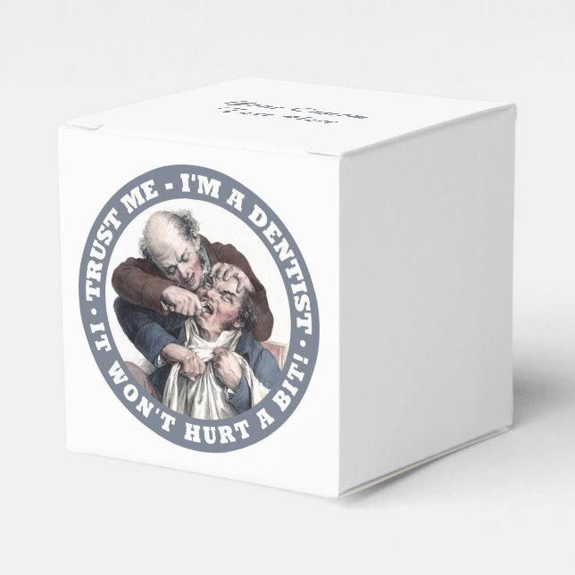 Cajas de favores del personalizado de humor DENTIS (Costado Anverso)