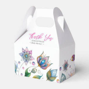 Cajas de Favores para Baby Shower Acuarela Boho Fl