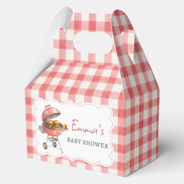Cajas de favores para baby shower de Red Burger BB (Anverso)