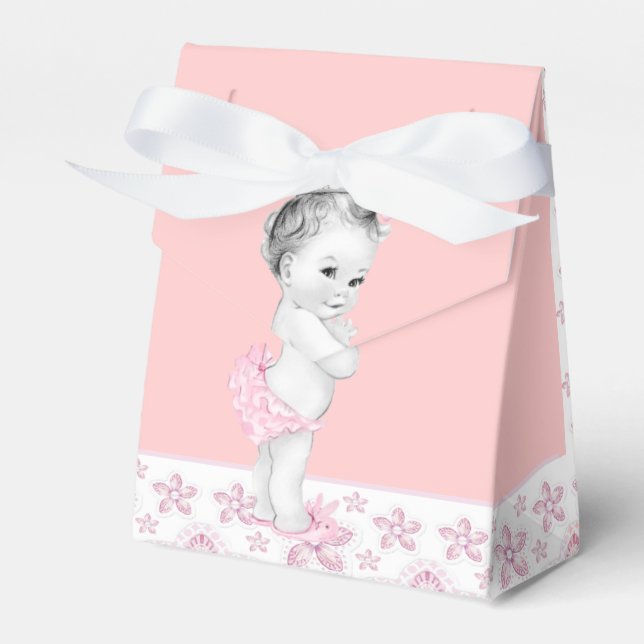 Cajas de favores para baby shower rosa adorable (Front Side)