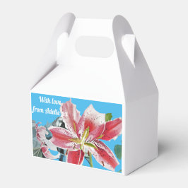 Cajas de favores para pastel de té floral de lirio