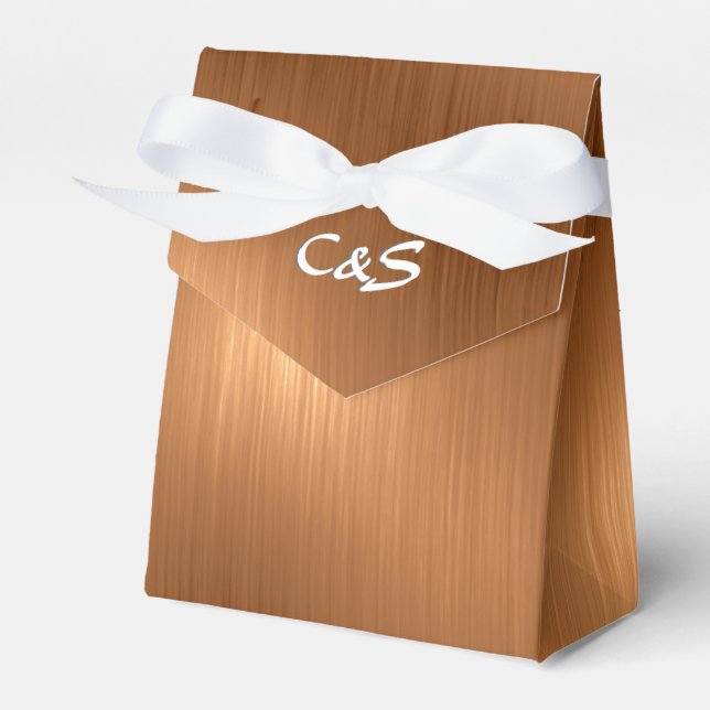 Cajas de favores personalizadas Dark Gold (Front Side)