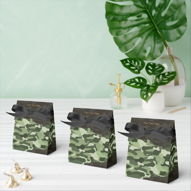 Cajas de favores personalizadas de camuflaje verde (Múltiple)