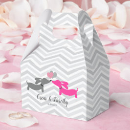 Cajas de favores personalizadas de Dachshund Love