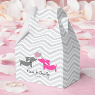 Cajas de favores personalizadas de Dachshund Love
