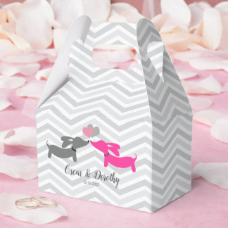 Cajas de favores personalizadas de Dachshund Love