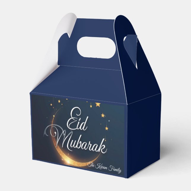 Cajas de favores personalizadas de Eid Mubarak (Reverso)