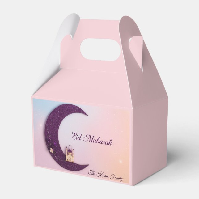 Cajas de favores personalizadas de Eid Mubarak (Reverso)