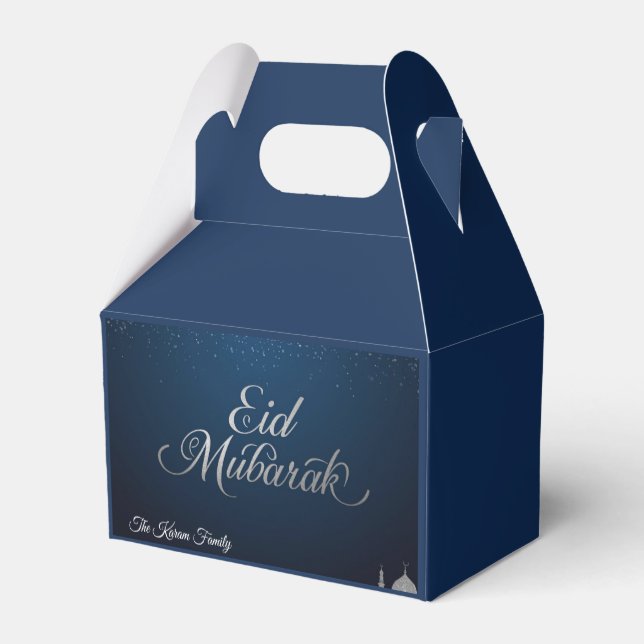 Cajas de favores personalizadas de Eid Mubarak (Reverso)