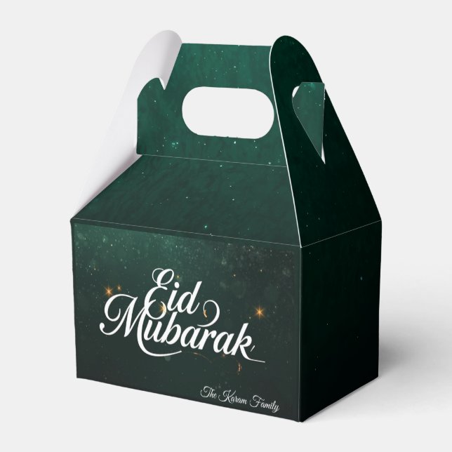 Cajas de favores personalizadas de Eid Mubarak (Reverso)