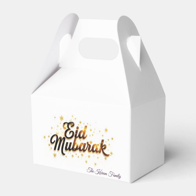 Cajas de favores personalizadas de Eid Mubarak (Reverso)