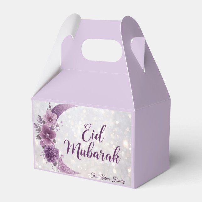 Cajas de favores personalizadas de Eid Mubarak (Reverso)