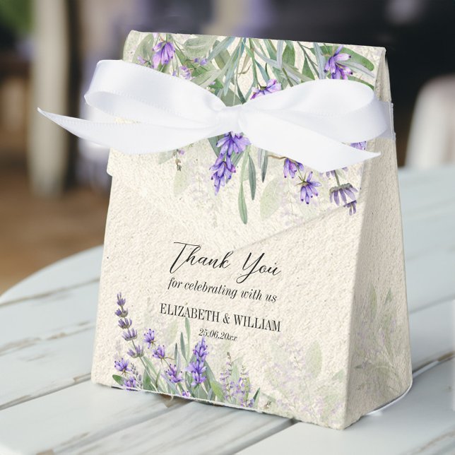 Cajas de favores personalizadas rusticas de lavand (Rustic lavender personalized favor boxes wedding favors cute favor box lavender themed)