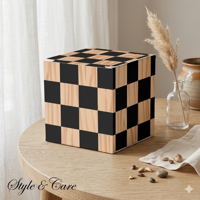 Cajas de Favoritos Clásicos de Damas Chinas Cuadra (Square Box Checkers Classic Favor Boxes)