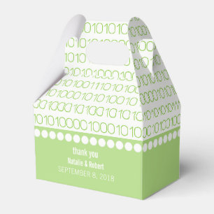 Cajas de favoritos de código binario de Moda verde
