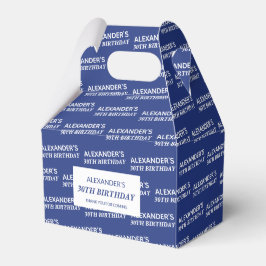 Cajas de favoritos de cumpleaños y nombre azul de