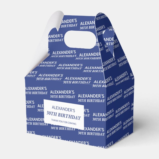 Cajas de favoritos de cumpleaños y nombre azul de  (Front Side)