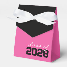 Cajas de favoritos de graduación rosadas y negras