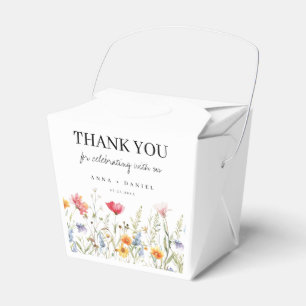 Cajas de favoritos de la boda de flores silvestres