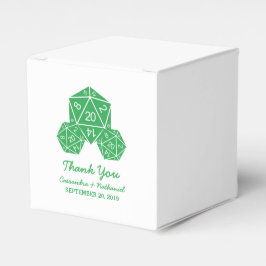 Cajas de favoritos de la boda verde D20