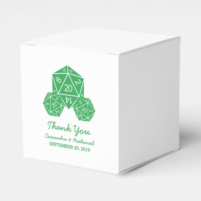 Cajas de favoritos de la boda verde D20 (Costado Anverso)