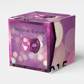 Cajas de favoritos de máscaras púrpura Mardi Gras