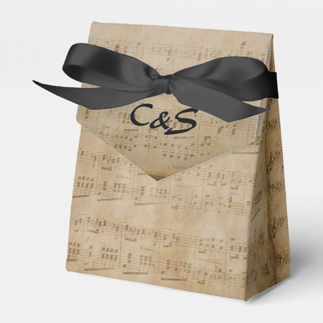 Cajas de favoritos de monograma sobre temas musica (Front Side)