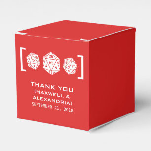 Cajas de favoritos del jugador rojo D20 dados