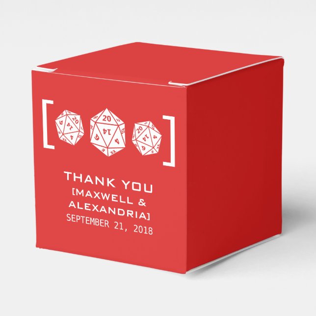 Cajas de favoritos del jugador rojo D20 dados (Costado Anverso)