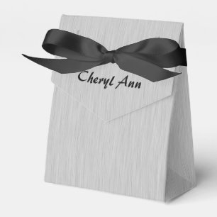 Cajas de favoritos personalizadas de plata cepilla
