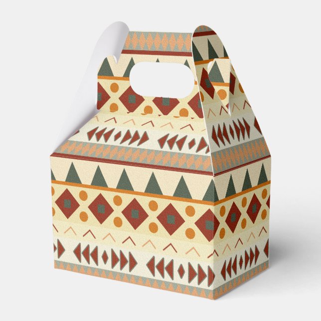 Cajas de favoritos tribales de Baby Shower en Boho (Front Side)