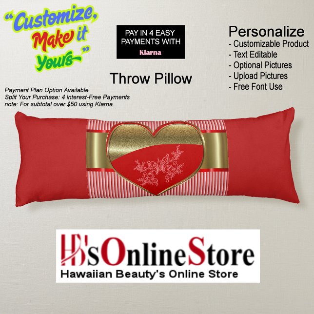 Cajas de la almohada del cuerpo del corazón (Boxes of Hearts Body Pillow.)