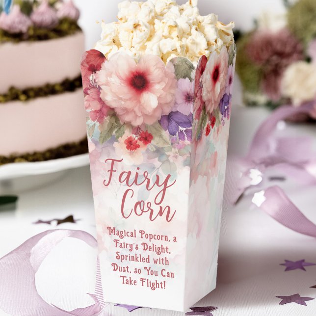 Cajas de maíz de hadas encantadas (Fairy First Birthday Fairy Corn Popcorn favor Boxes)