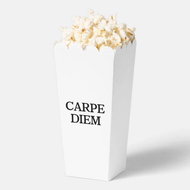 Cajas de palomitas blancas Carpe Diem (apareció)