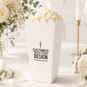 Cajas de palomitas de boda de marfil personalizada