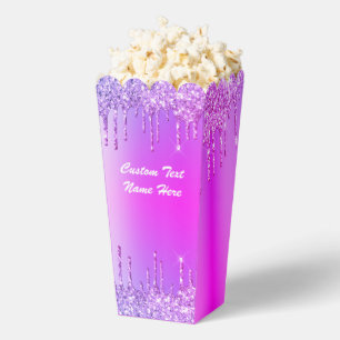 Cajas de Palomitas de Colores con Purpurina Rosa y