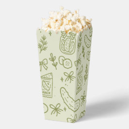 Cajas de palomitas de cumpleaños con pepino en vin