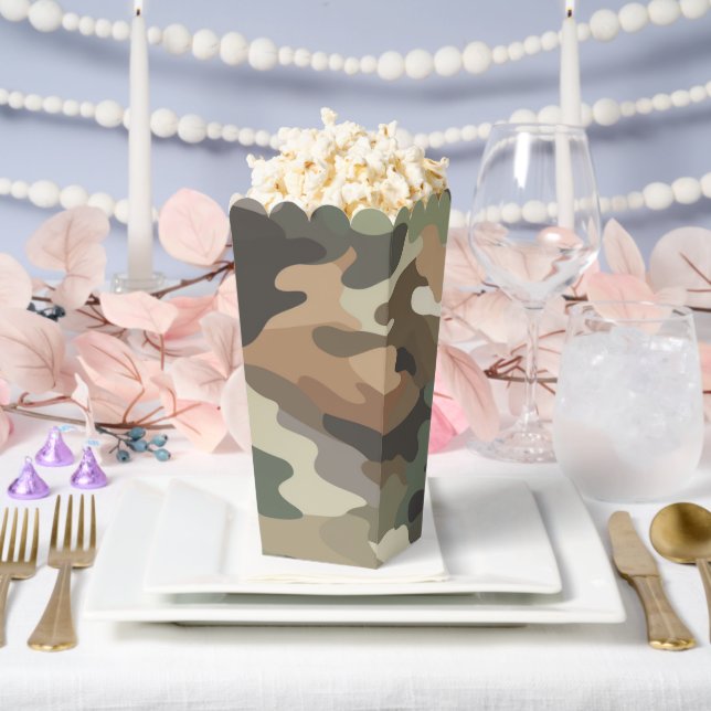 Cajas de palomitas de estilo camuflaje para favore (Boda)