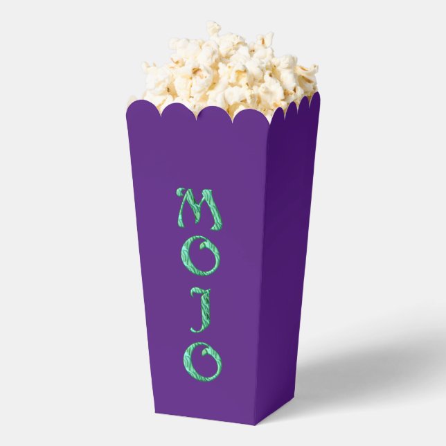 Cajas de palomitas de maíz morado verde mojo (apareció)