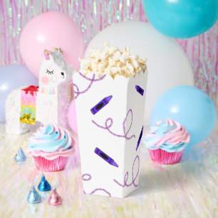 Cajas de palomitas de maíz púrpura