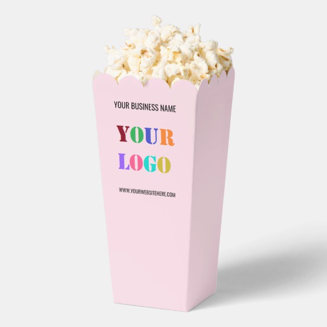 Cajas de palomitas de negocios con texto de logoti (apareció)