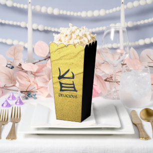 Cajas de palomitas negras con vena de oro de Kanji