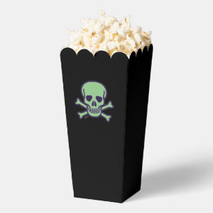 Cajas de palomitas negras de cráneo verde