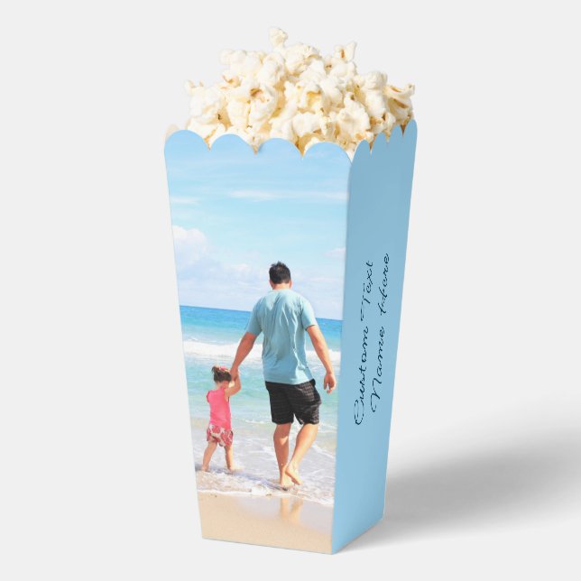 Cajas de palomitas personalizadas con foto y texto (apareció)