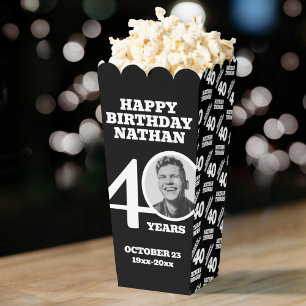 Cajas de palomitas personalizadas en blanco y negr