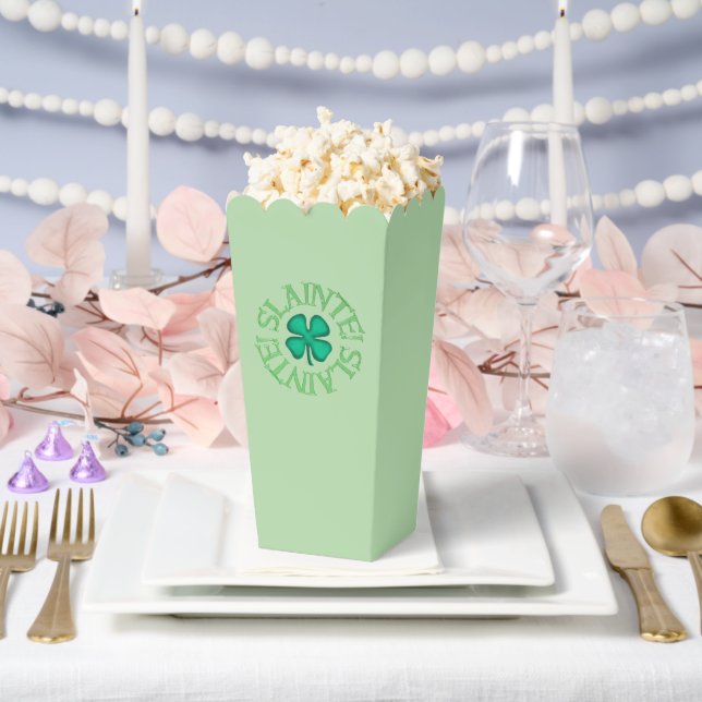 Cajas de palomitas verdes Slainte (Boda)