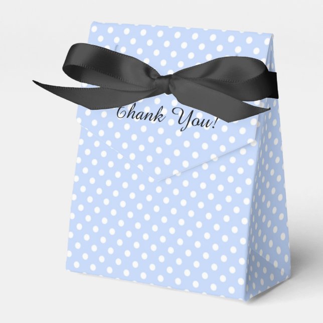 Cajas de regalo blancas con lunares azules bebé (Front Side)