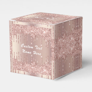 Cajas de Regalo Brillo Rosa Dorado Texto Personali