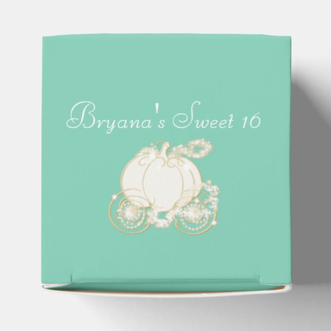 Cajas de regalo Cinderella Gold Carriage de CUALQU (Parte superior)