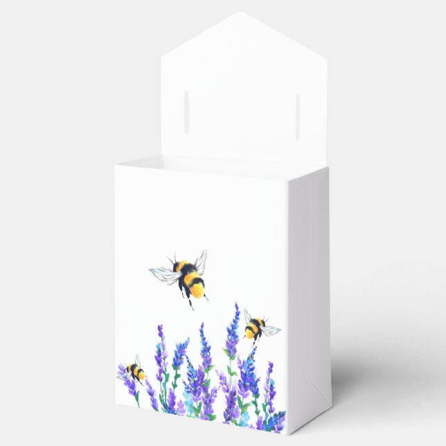 Cajas de regalo con abejas volando (Abierto)